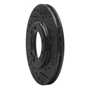 Hummer H1 Brake Rotor (1) - Front/Rear Right - R1 Concepts - Drilled & Slotted - Black - `92-`04